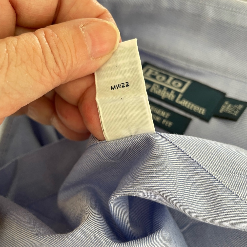 Polo by Ralph Lauren Blue Label Regent Fit Blue Men's Shirt, Size 17‎ 1/2, 33/34 - Picture 6 of 6